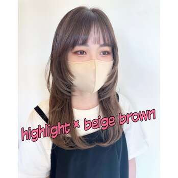 【増田】顔まわりレイヤー×ベージュブラウン